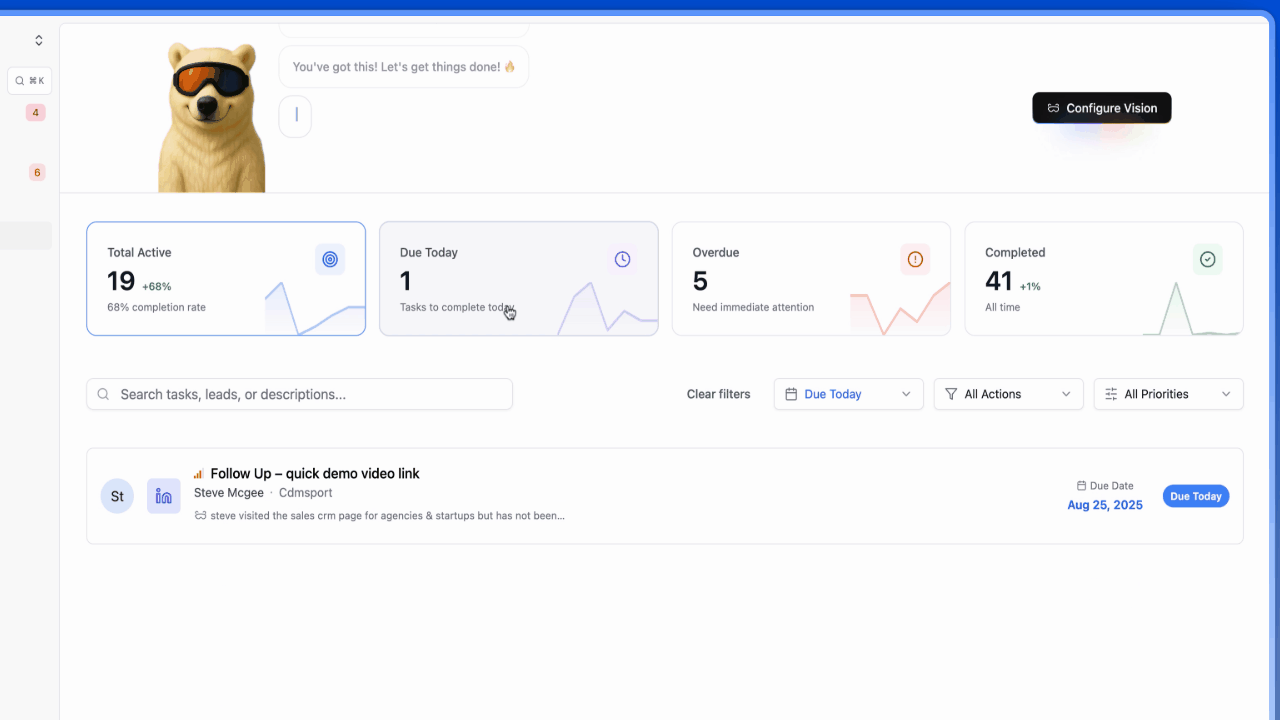 AI Native CRM Dashboard