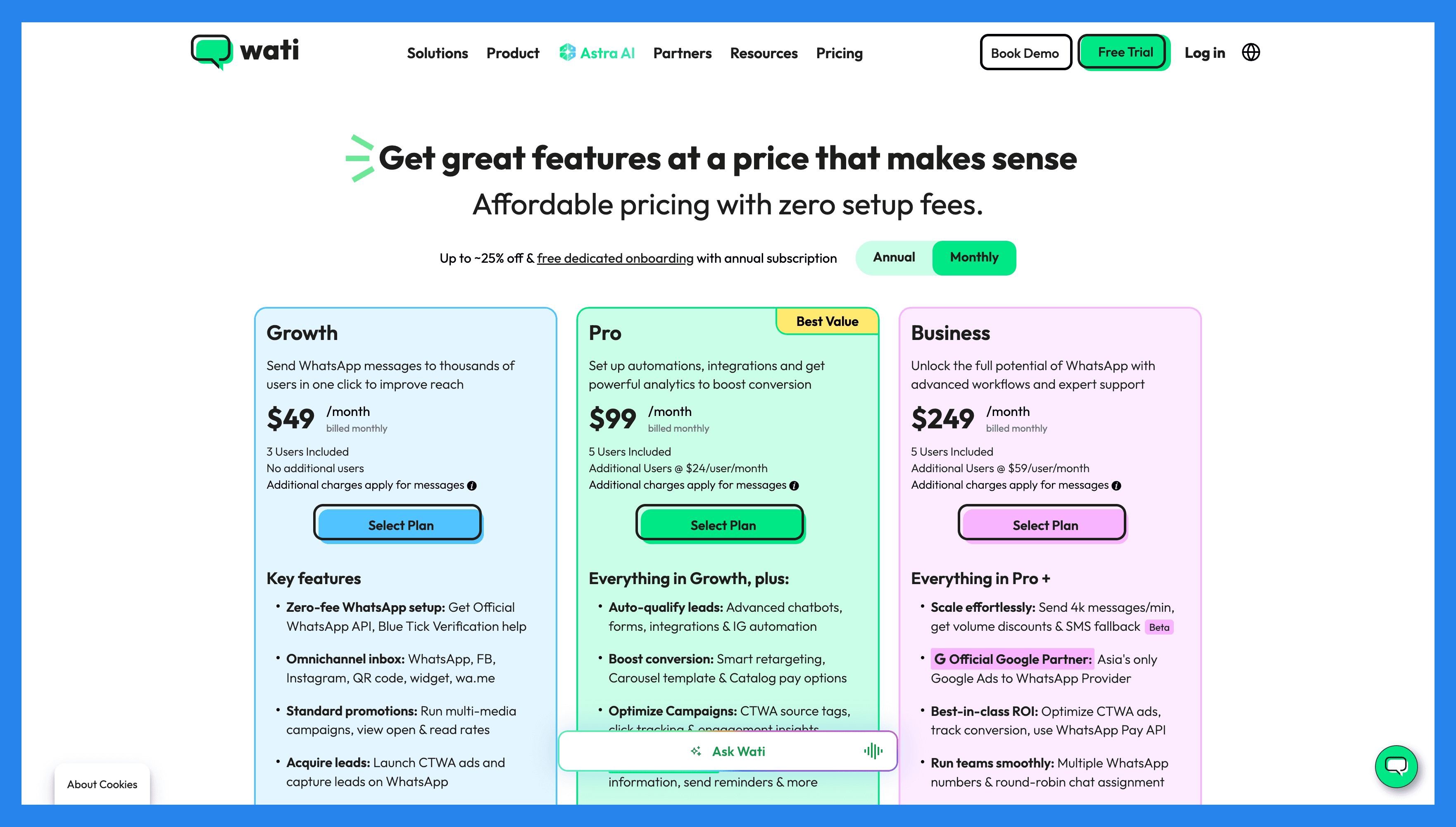 Wati Pricing Plan