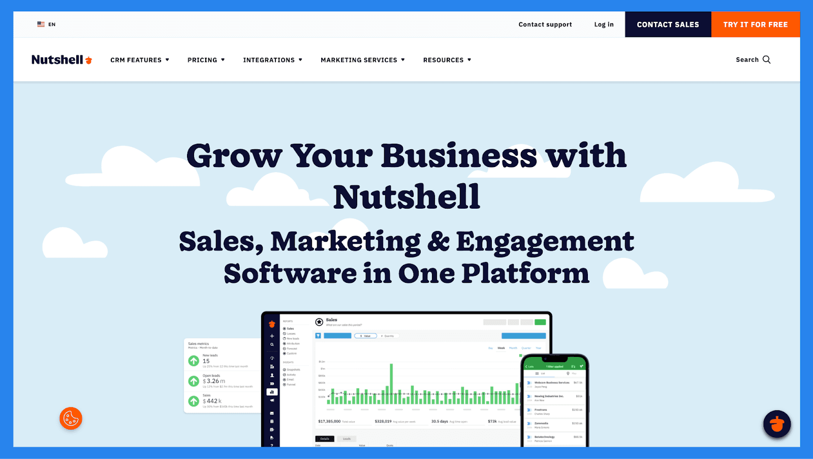 Nutshell CRM Landing Page