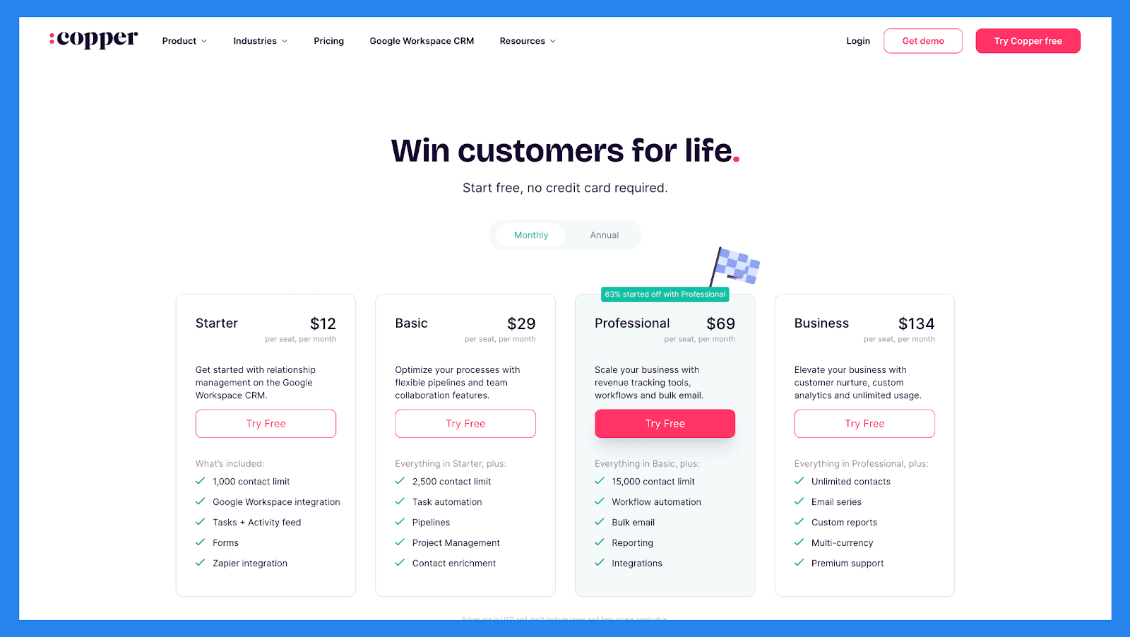 Copper CRM Pricing Plans