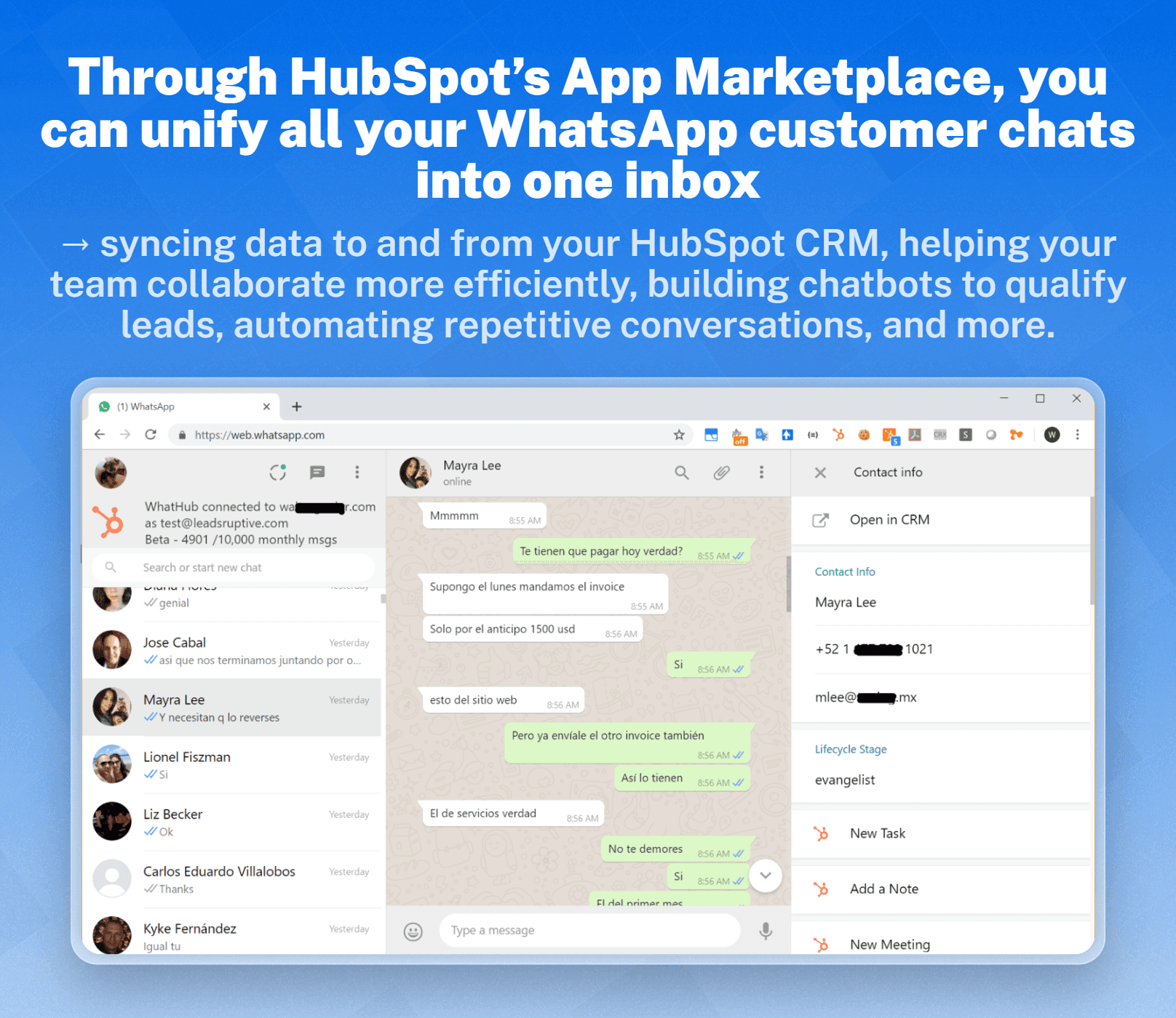 5 CRMs with 3rd-party WhatsApp Integration: Hubspot