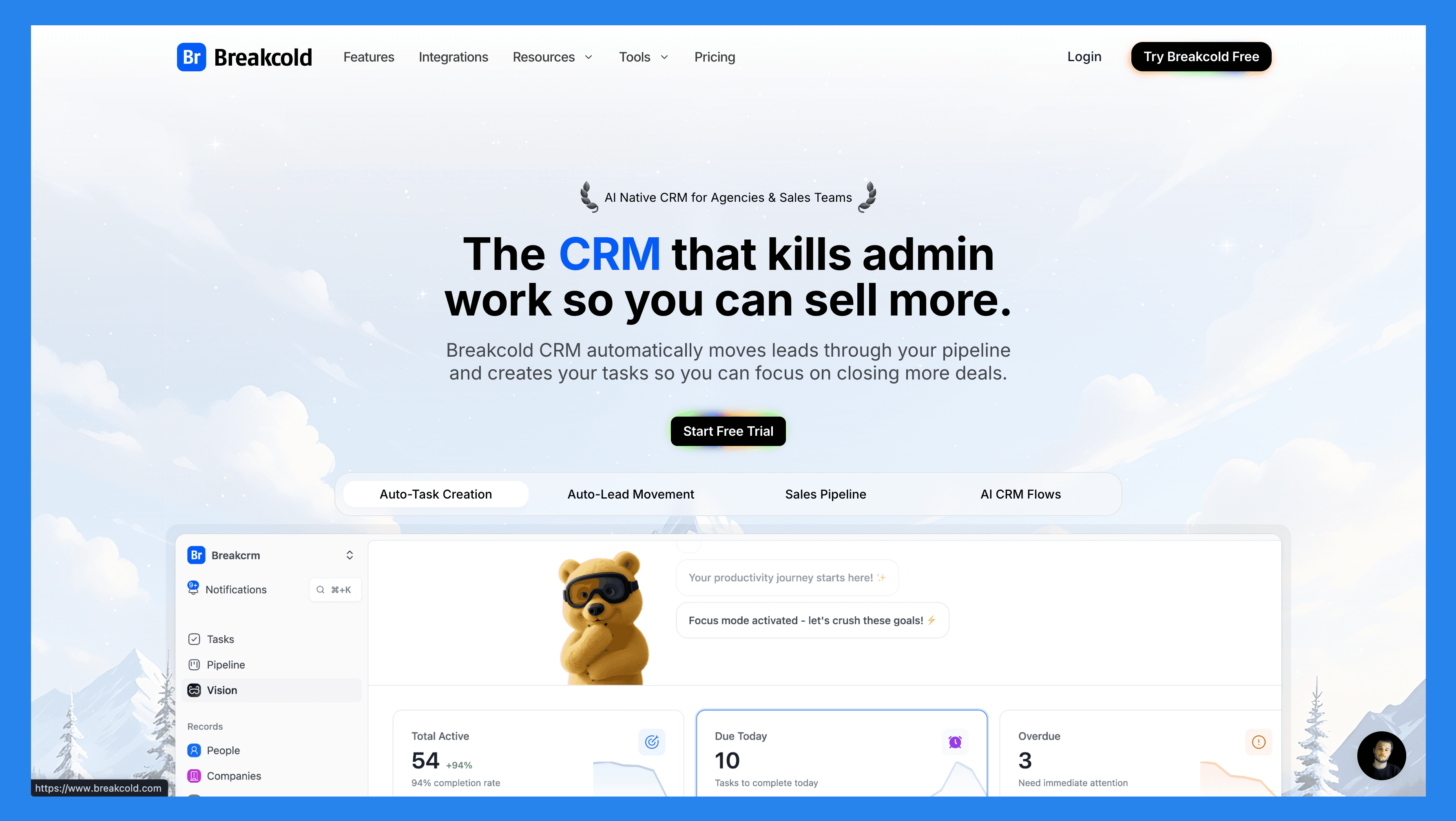Breakcold CRM – Best Sales Focused CRM With AI-Native Features