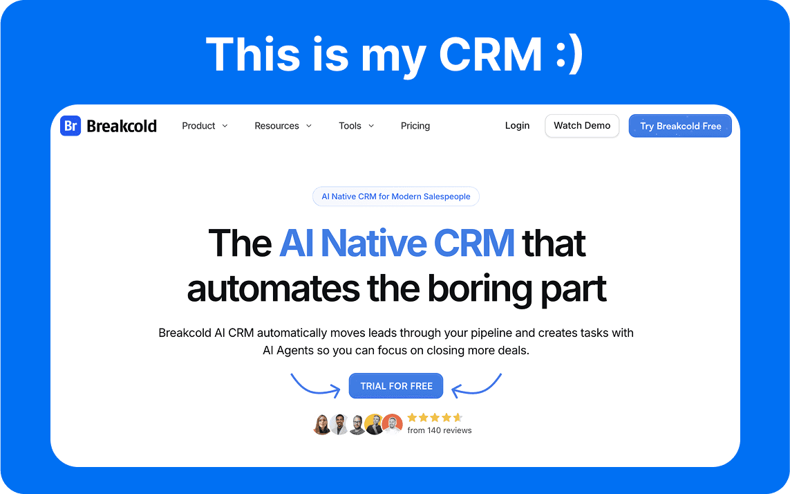 AI Native CRM Software - Breakcold