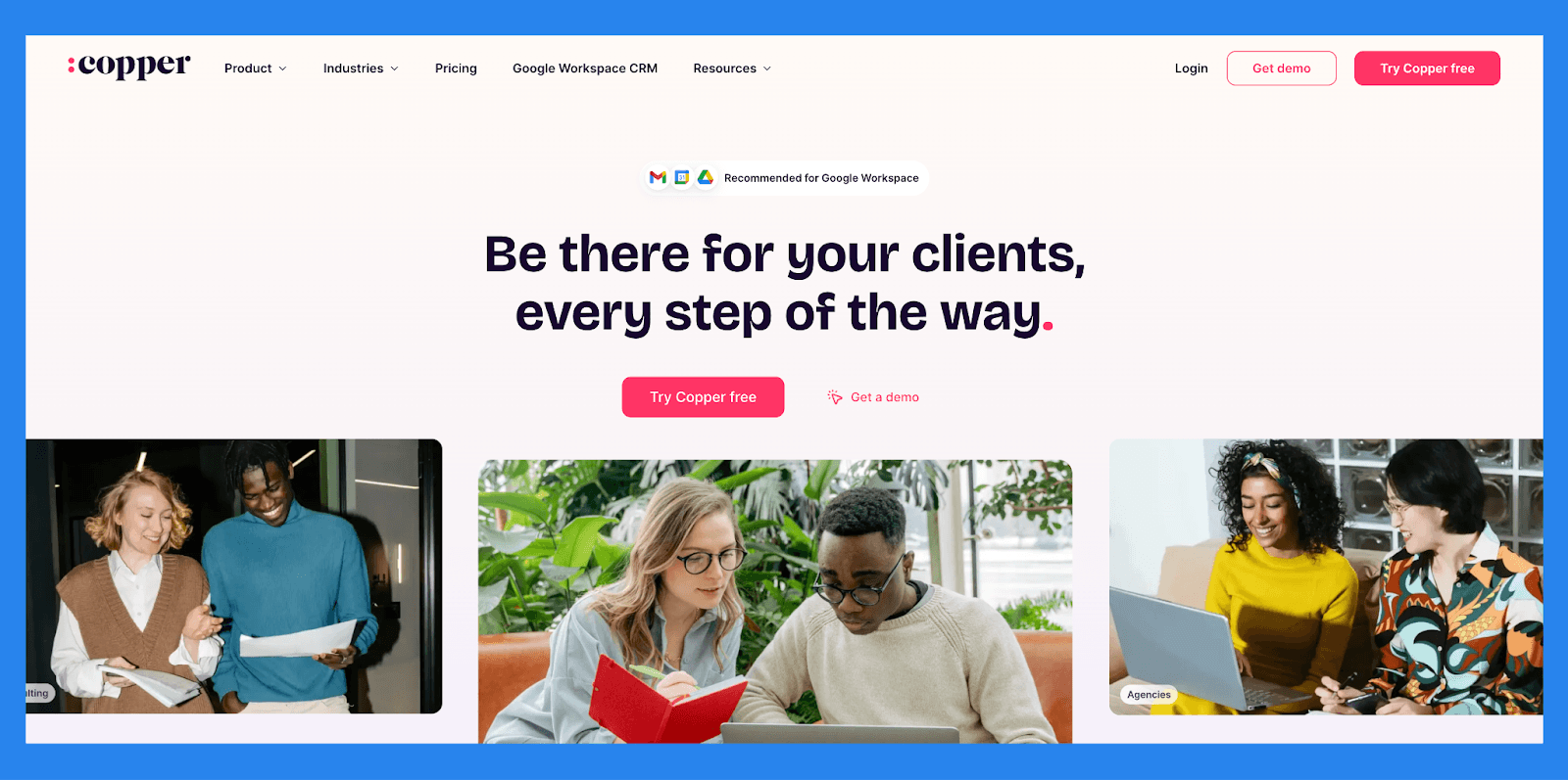 Copper CRM Landing Page