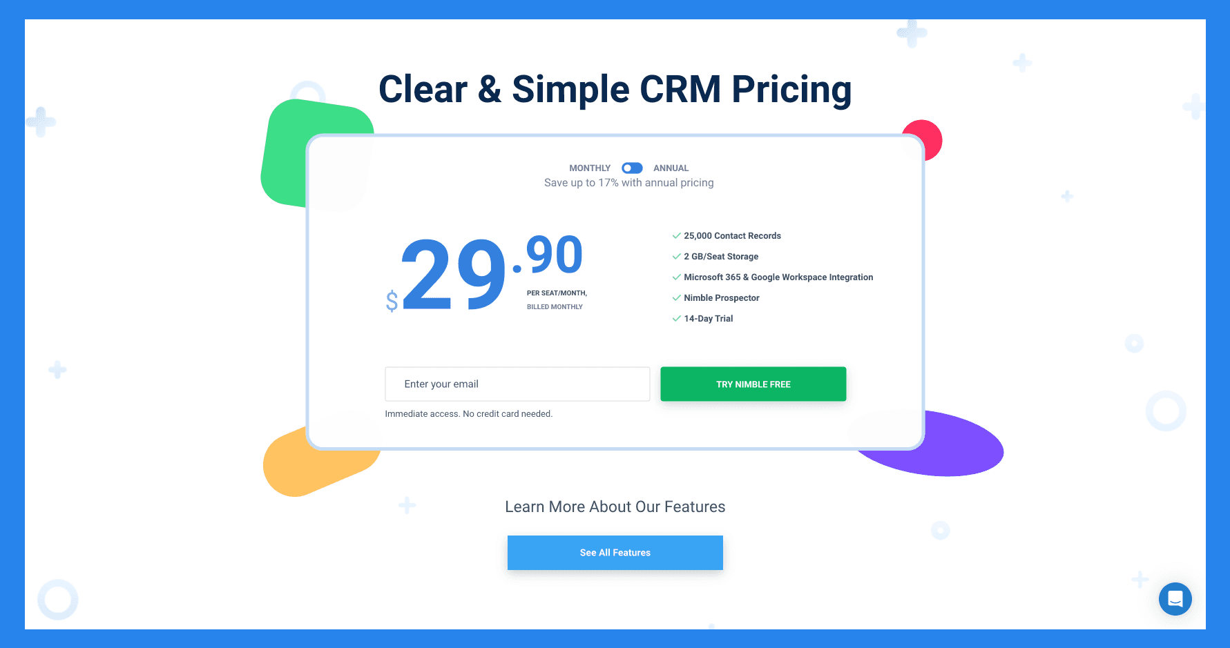 Nimble CRM Pricing Plans