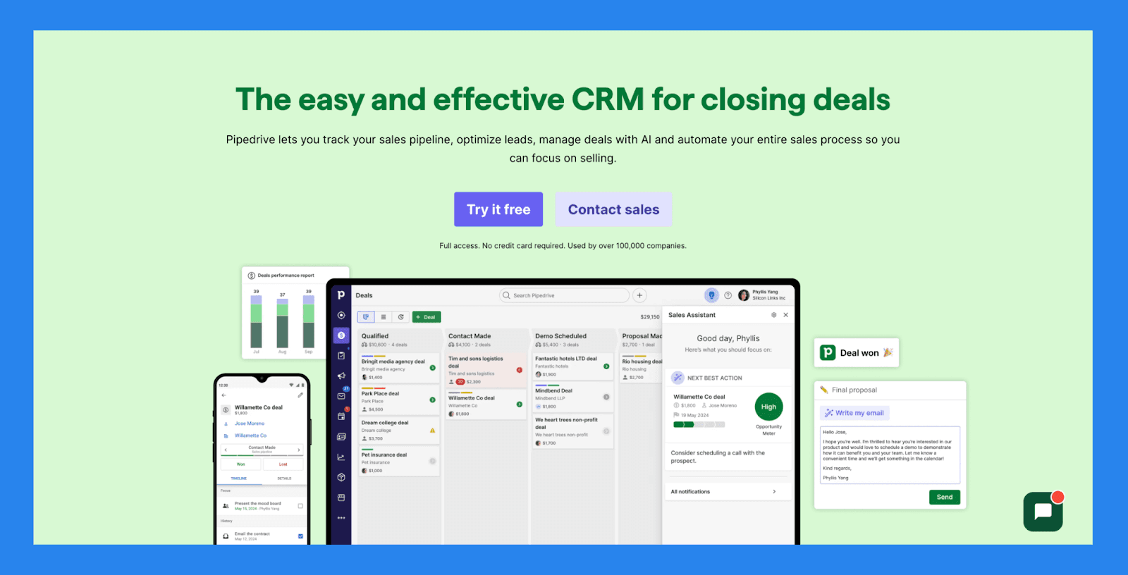Pipedrive Landing Page