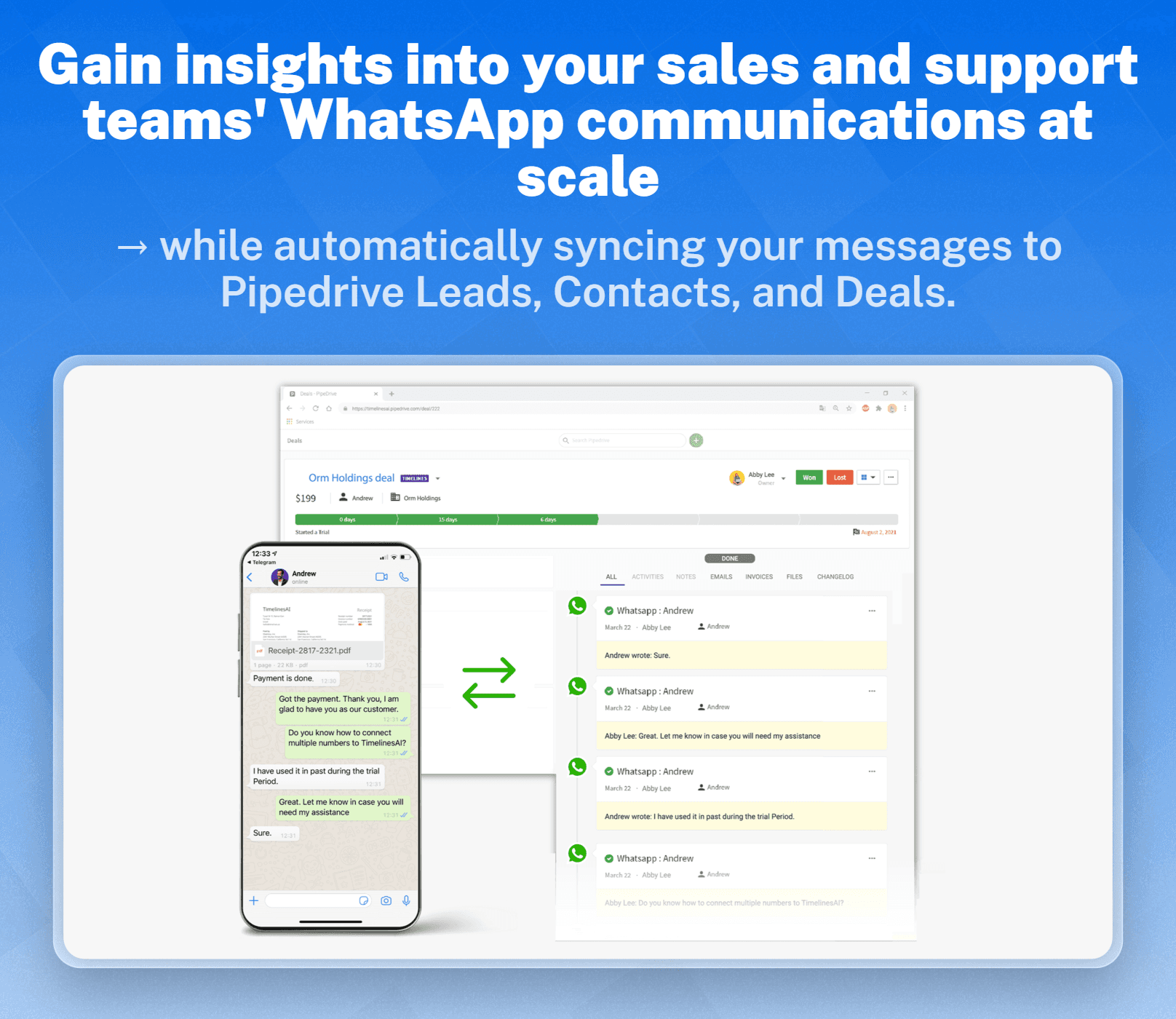 5 CRMs with 3rd-party WhatsApp Integration: Pipedrive