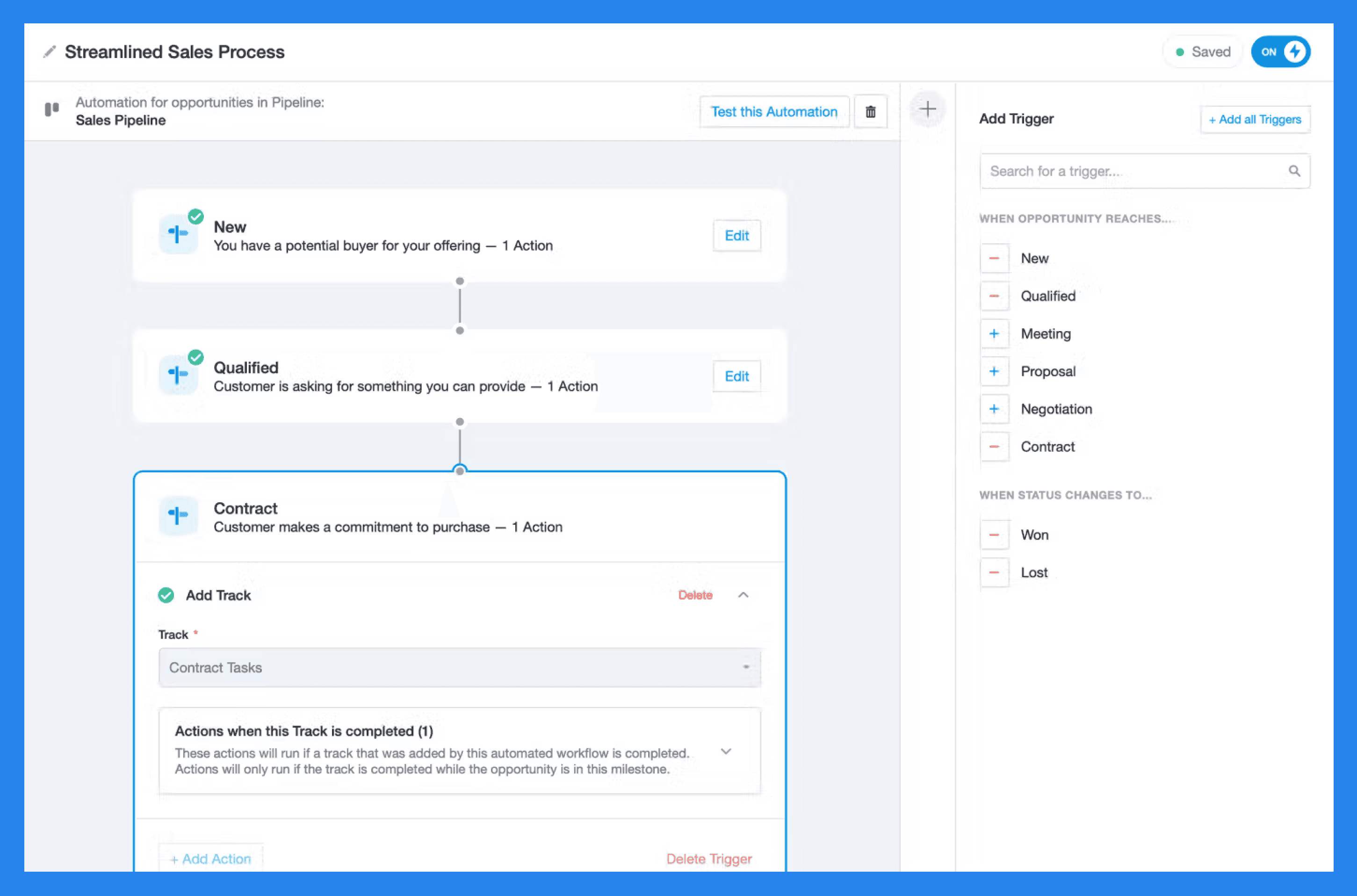 Capsule CRM Key Features: Workflow Automation