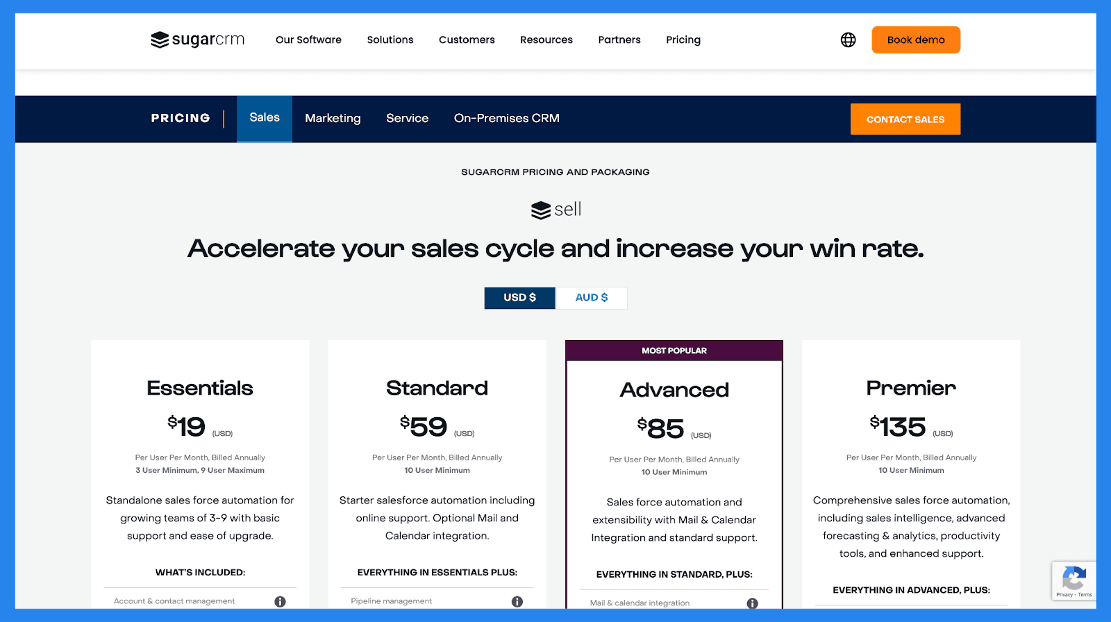 SugarCRM Pricing Plans